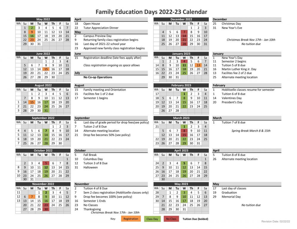 2022/23 Calendar